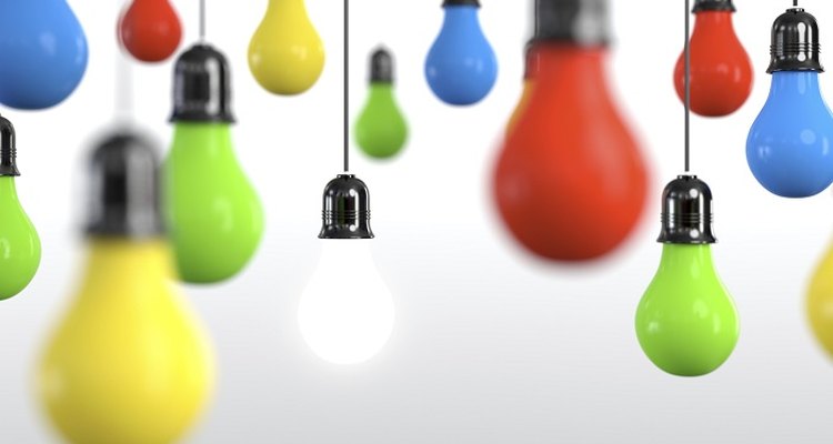 Coloured light bulbs can give your room a festive look.