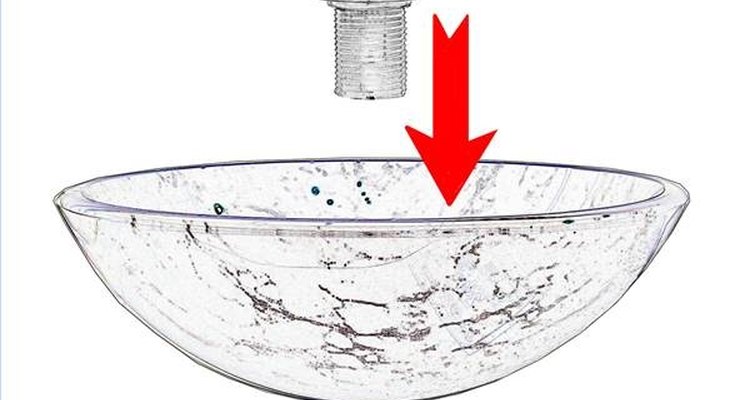 Coloque a saída de drenagem no buraco de drenagem da bacia