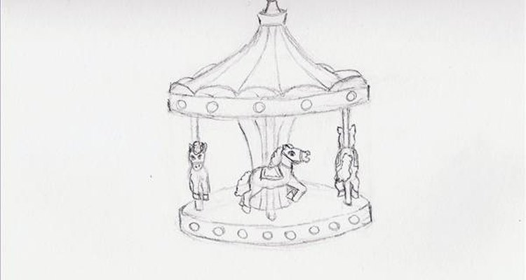 Desenhe formas ovais para os olhos dos cavalos, e uma crina e cauda volumosa