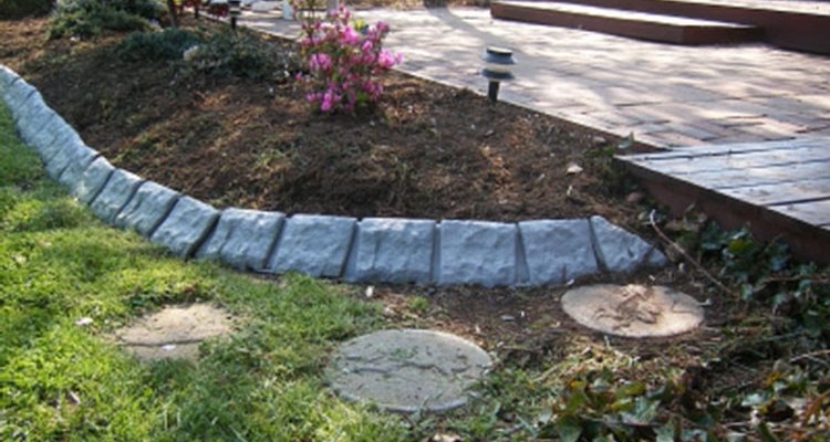 Lawn edging with a stone border