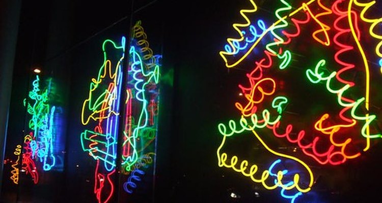 Mesh of long, curvy lights similar to polymer chain tangle