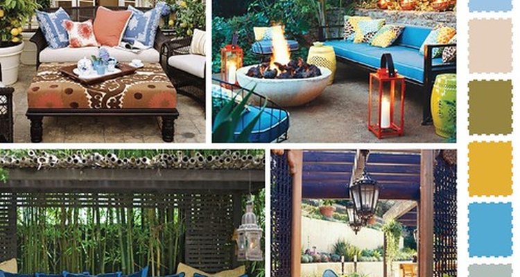 Outdoor furniture comes in a variety of fabrics, colours and styles.