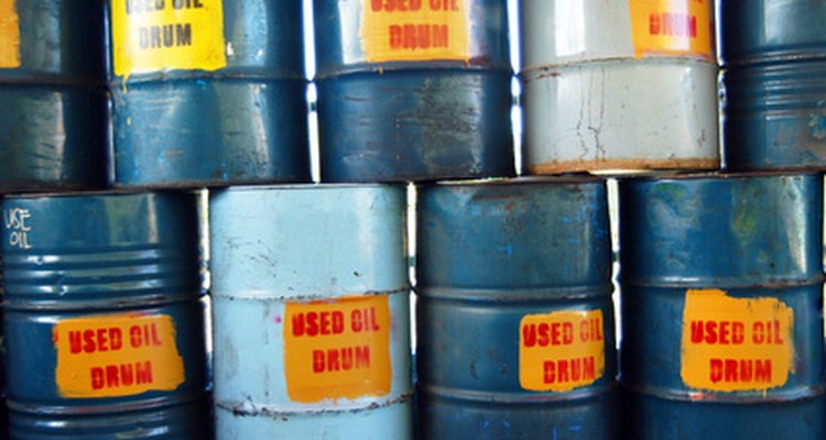 Items such as these drums of used oil need to be clearly identified.