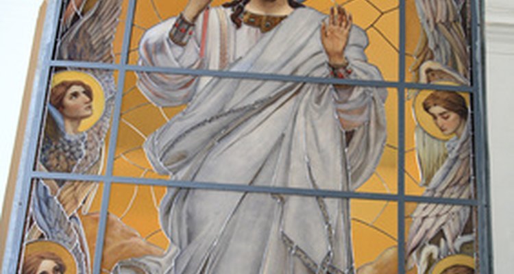 This art also shows a depiction of Jesus and the style of clothing worn during the time.