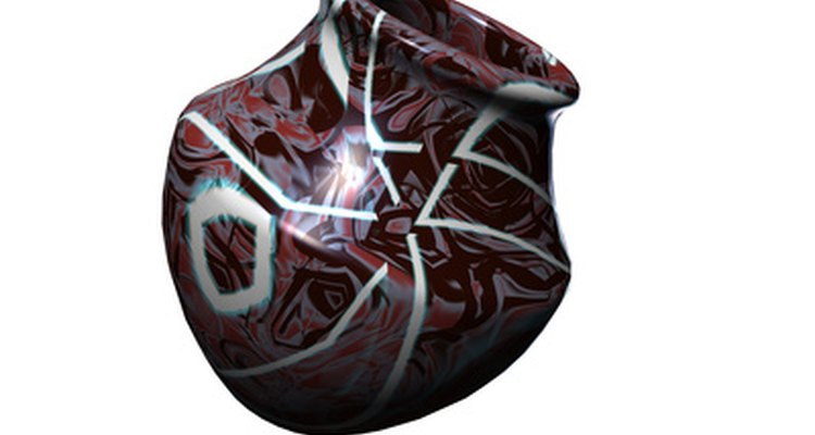 Change the appearance of a glazed pot with ceramic paint.