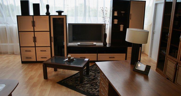 Staining melamine surfaces adds a whole new look to an interior.