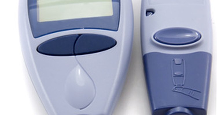 Os testes medidores de sangue e medidas dos níveis de açúcar no sangue