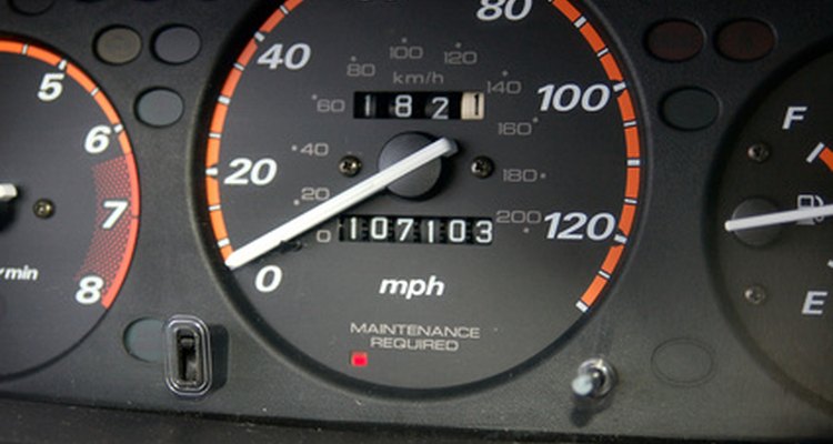 The odometer tracks the miles that a car has driven.