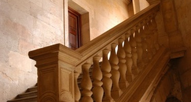 Handrails are supported by newel posts.
