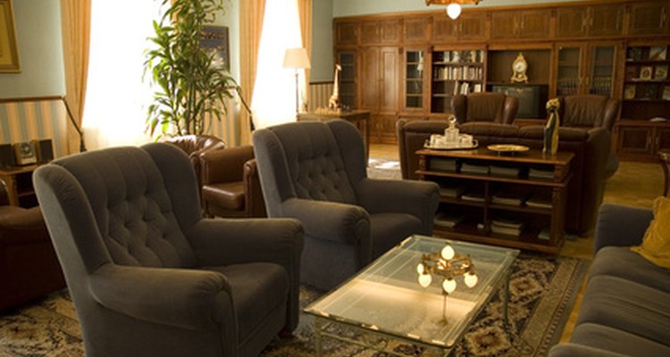 Robin's egg blue prevents the dark wood features of this room from feeling too heavy.