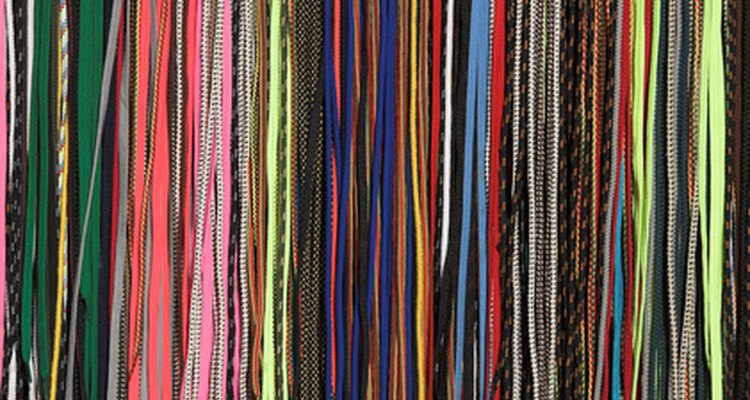 Some people like to lace their high-top shoes with coloured laces.