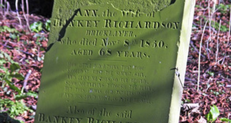 Over time, a headstone can fade, making it difficult to read.