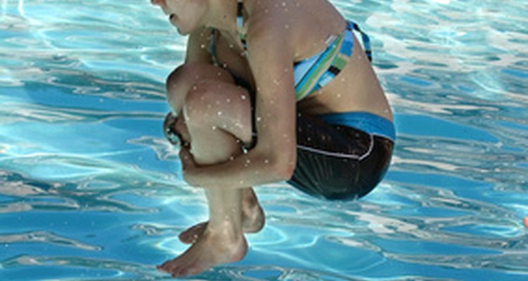 Doing a cannonball is one fun way to jump into a pool.