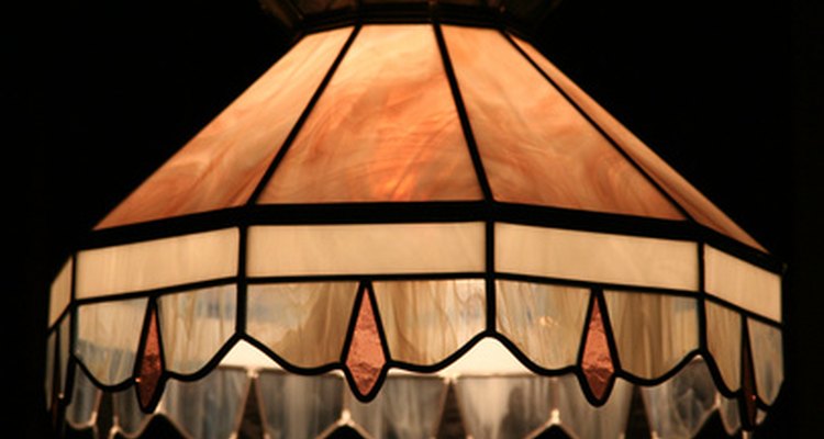 Change the look of a hanging lamp by switching out the shade.
