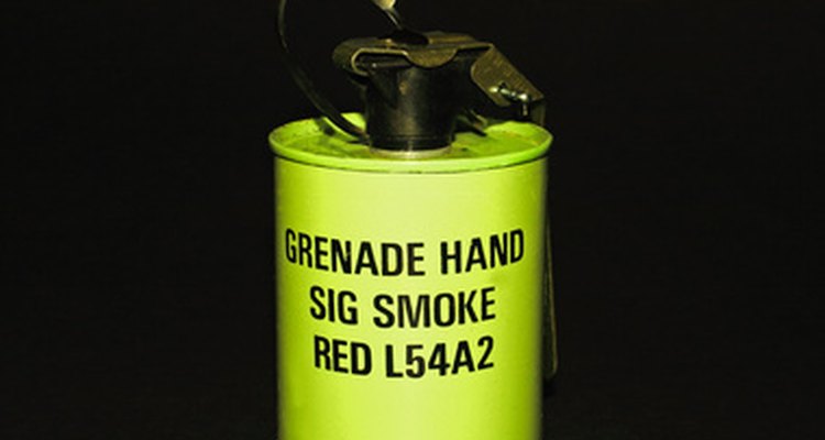 A standard red smoke grenade.