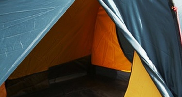 Set up a tent in the backyard for a camping party.