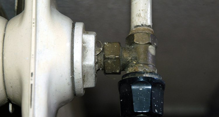 Using the bleeder valve gets rid of the air in heating pipes.