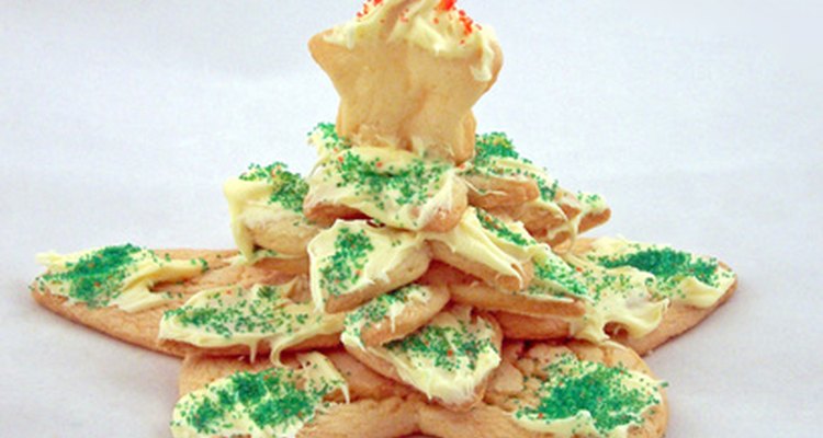 Make turquoise frosted holiday cookies by combining green and blue.