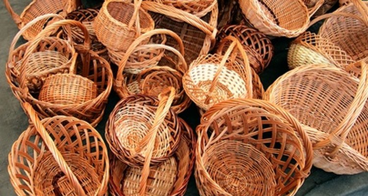 Line baskets with cloth liners to protect and decorate them.