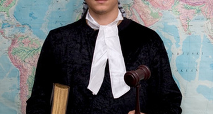 Barristers wear wigs while defending clients during court proceedings.
