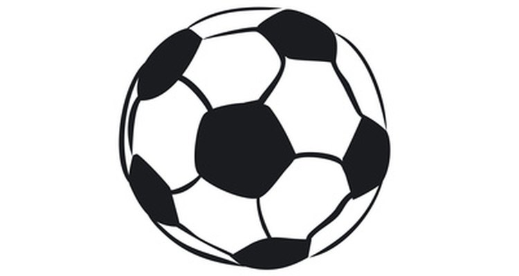 To create a sphere-shaped soccer ball costume, use black and white fabric.