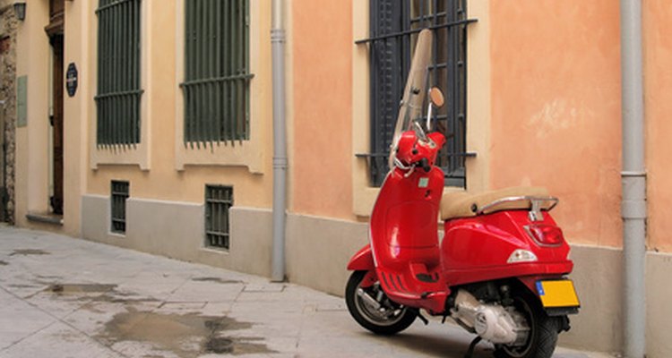 A modern vespa scooter.