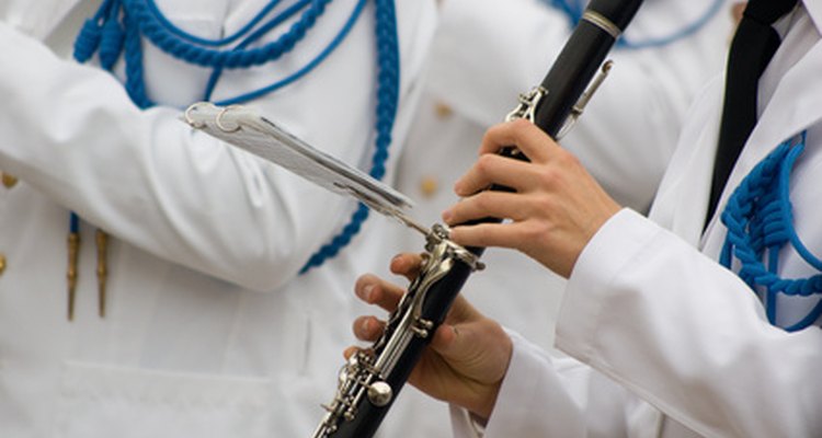 The clarinet lyre holds sheet music.