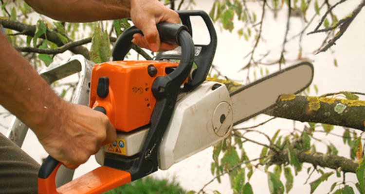 The Stihl 021 features the distinctive orange and white colour scheme.
