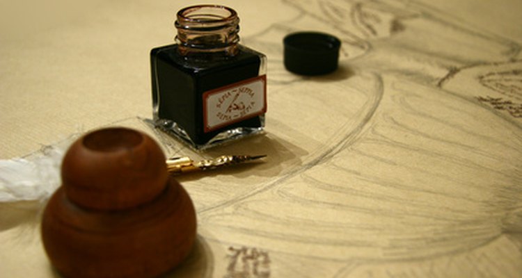Refill a Mont Blanc reservoir with ink from a bottle.