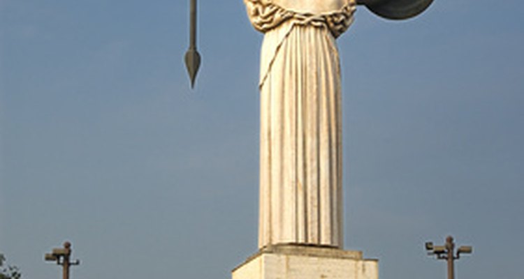 Modern statues in Italy, like this one in Pavia, depict Minerva as an important figure to classical and contemporary Italy.