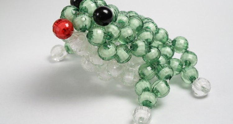 3-D animals are created by stinging beads onto bent wire.