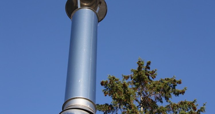 Wood stove chimneys need plenty of clearance.
