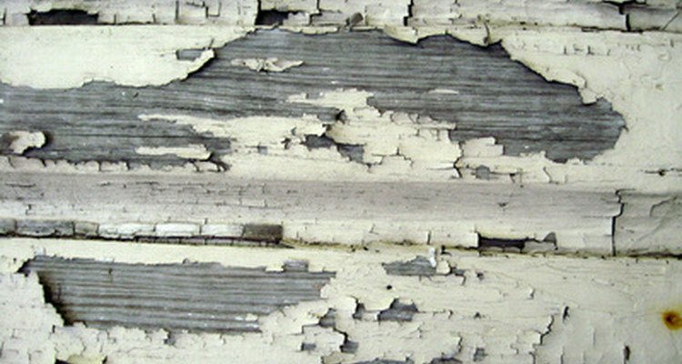 Remove peeling paint by sanding, scraping or scouring wood.