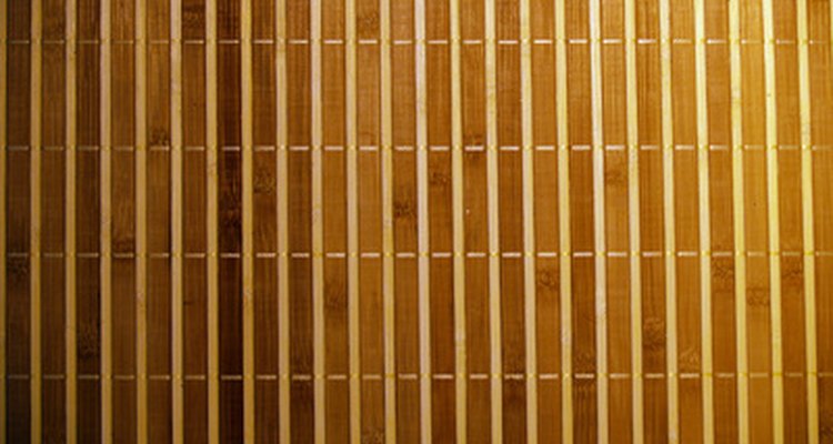 Closed vertical blinds.