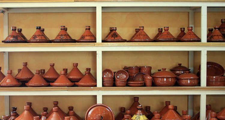 The distinctive conical shape of a tagine pot can be used for cooking stew or bread.