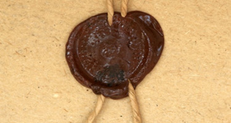 An old wax seal attached to a document.