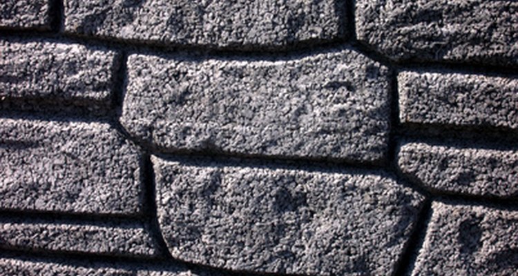 Make an imitation stone block wall with foam.