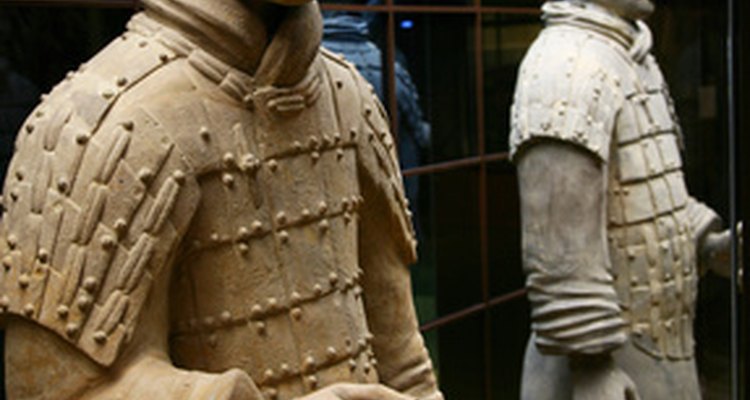 Molds were used to make the faces of the warriors, but each one was enhanced by hand.