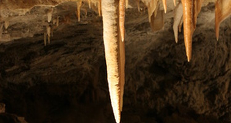 Stalagmites and stalactites result from mineral flows.