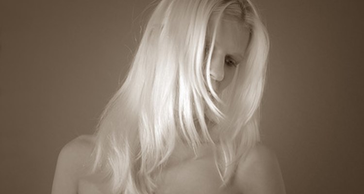 Hair bleach can give your locks the white blonde hue you're after.