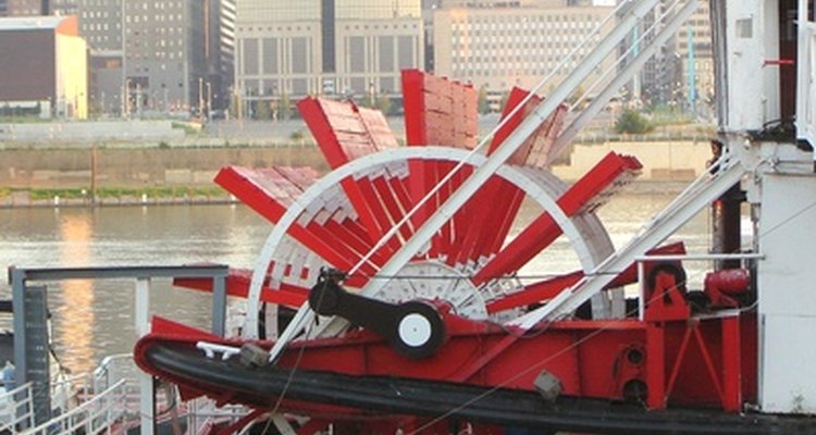 Steam engines and paddle wheels had their start and made their fame on rivers.