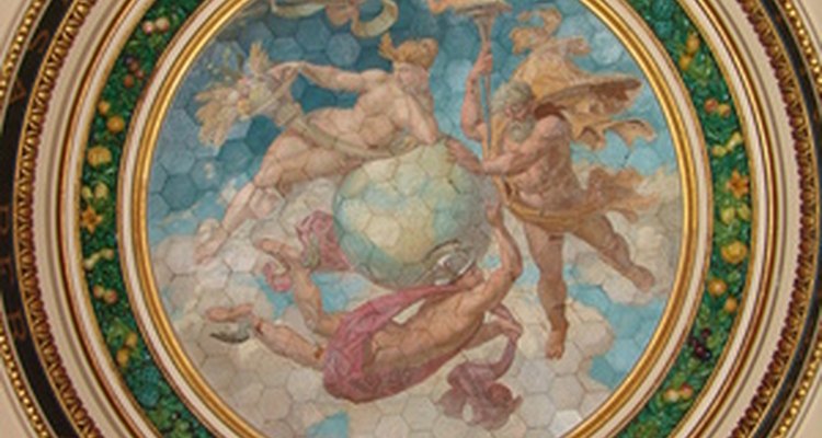 Hide blemishes with a ceiling mural.