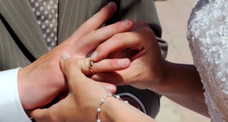 A couple using an African love knot literally ties the knot.