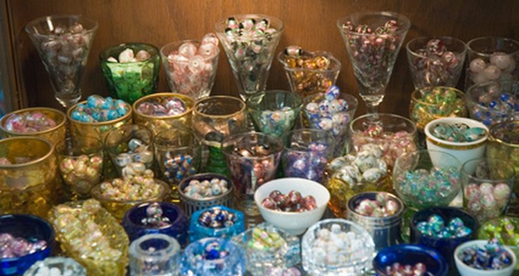 Beaded wineglasses and serving plates make excellent gifts.