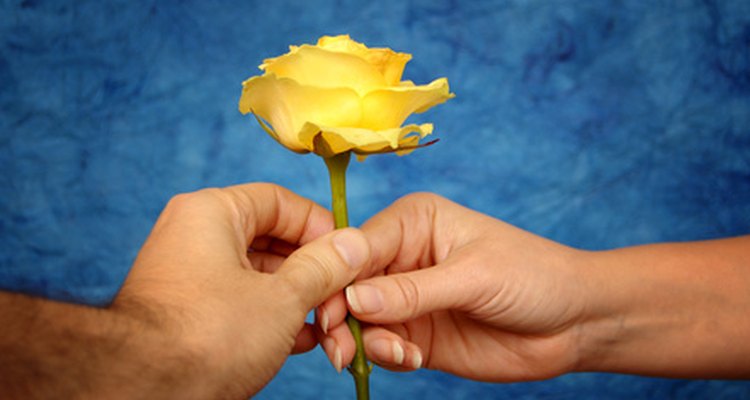 Darle a alguien una flor es un gesto no verbal que expresa amor.