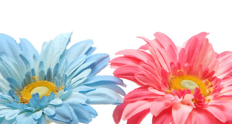 Deja flores rosas y celestes.