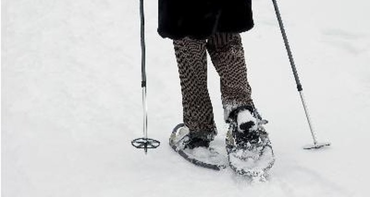 Las personas gustan de esquiar, caminar sobre raquetas de nieve durante el invierno.