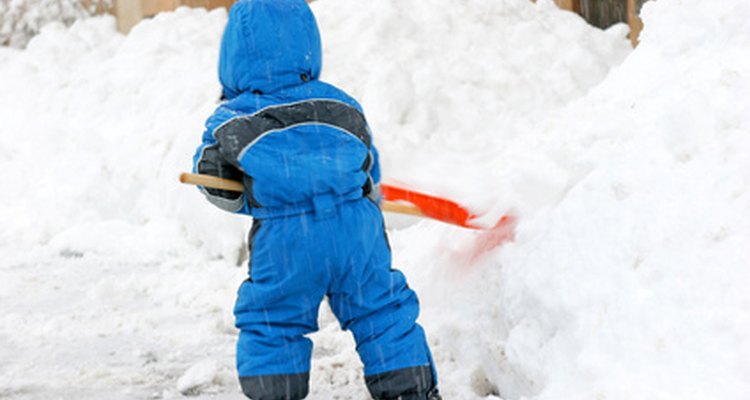 Shovelling snow is a way for youngsters to earn money.