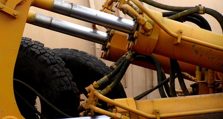 Construction vehicle hydraulic rams.