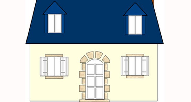 A house drawn in an orthographic view.